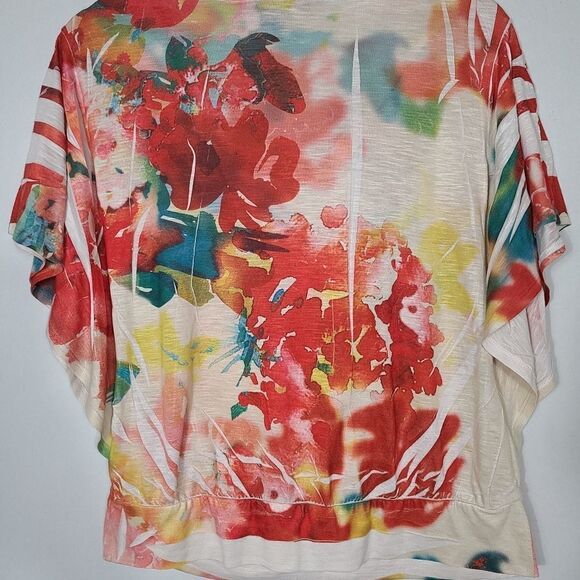 Style & Co Multi Color Scoop Neck Blouson Top - Picture 5 of 11